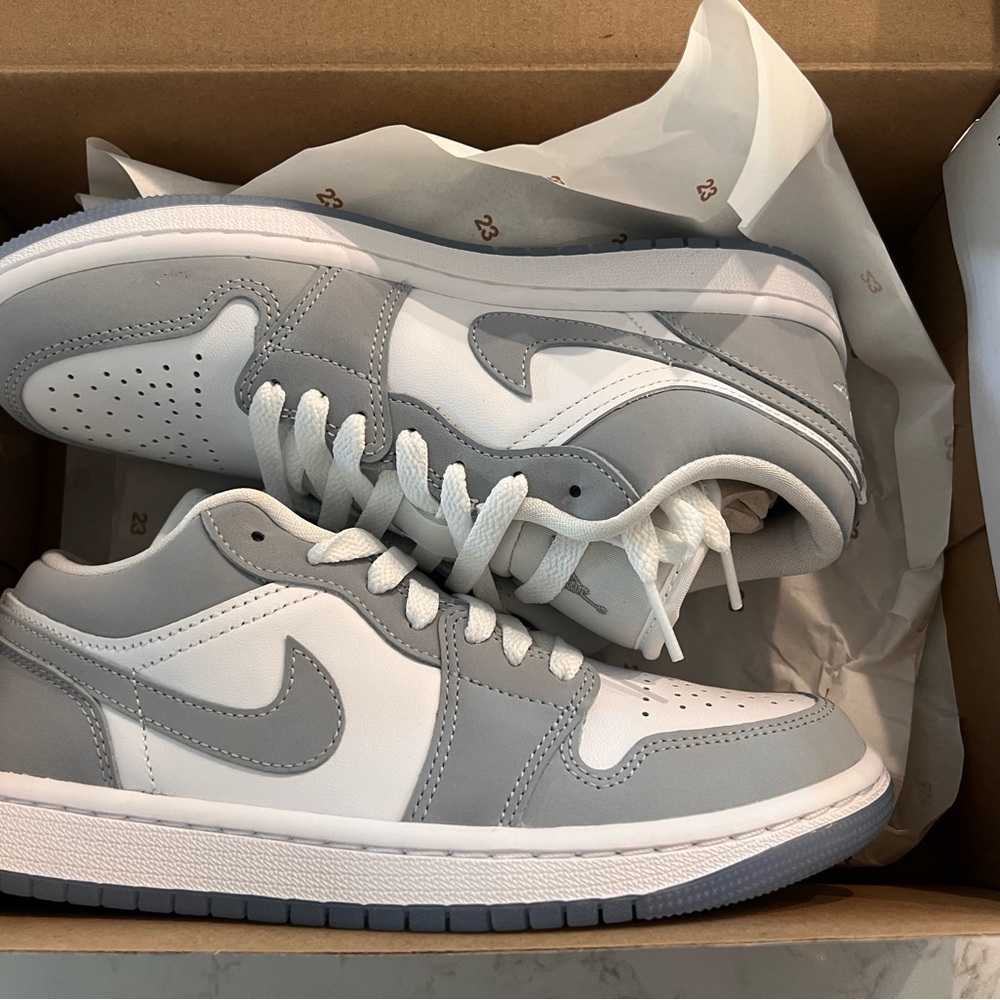 Jordan Women’s Gray and White Sneakers size 6 (NEVER WORN, NEW IN BOX!)